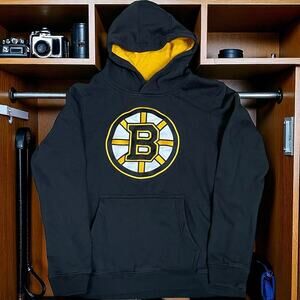 Boston Bruins NHL Kids L 14/16 Hoodie Hockey Pastrnak Black Gold Sweatshirt